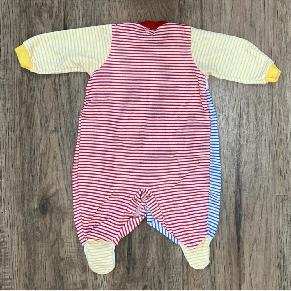 Vintage Carter's Clown Footed Sleeper Snaps Unisex Baby 9-12M Terry Cotton